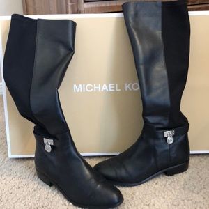 Michael Kors Hamilton Black Leather Tall Boot